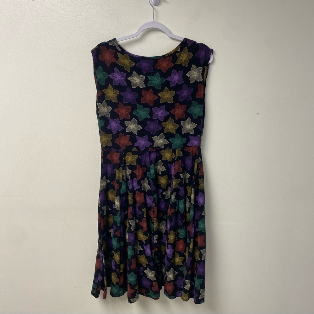 Effie's Heart Black and Purple Sundress V-Neck Sleeveless - Picture 4 of 7